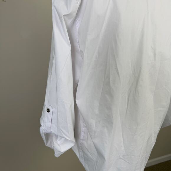 Adrienne Vittadini Button Up 3 4 Sleeve V Neck Shirt US Women's XL - Picture 5 of 8